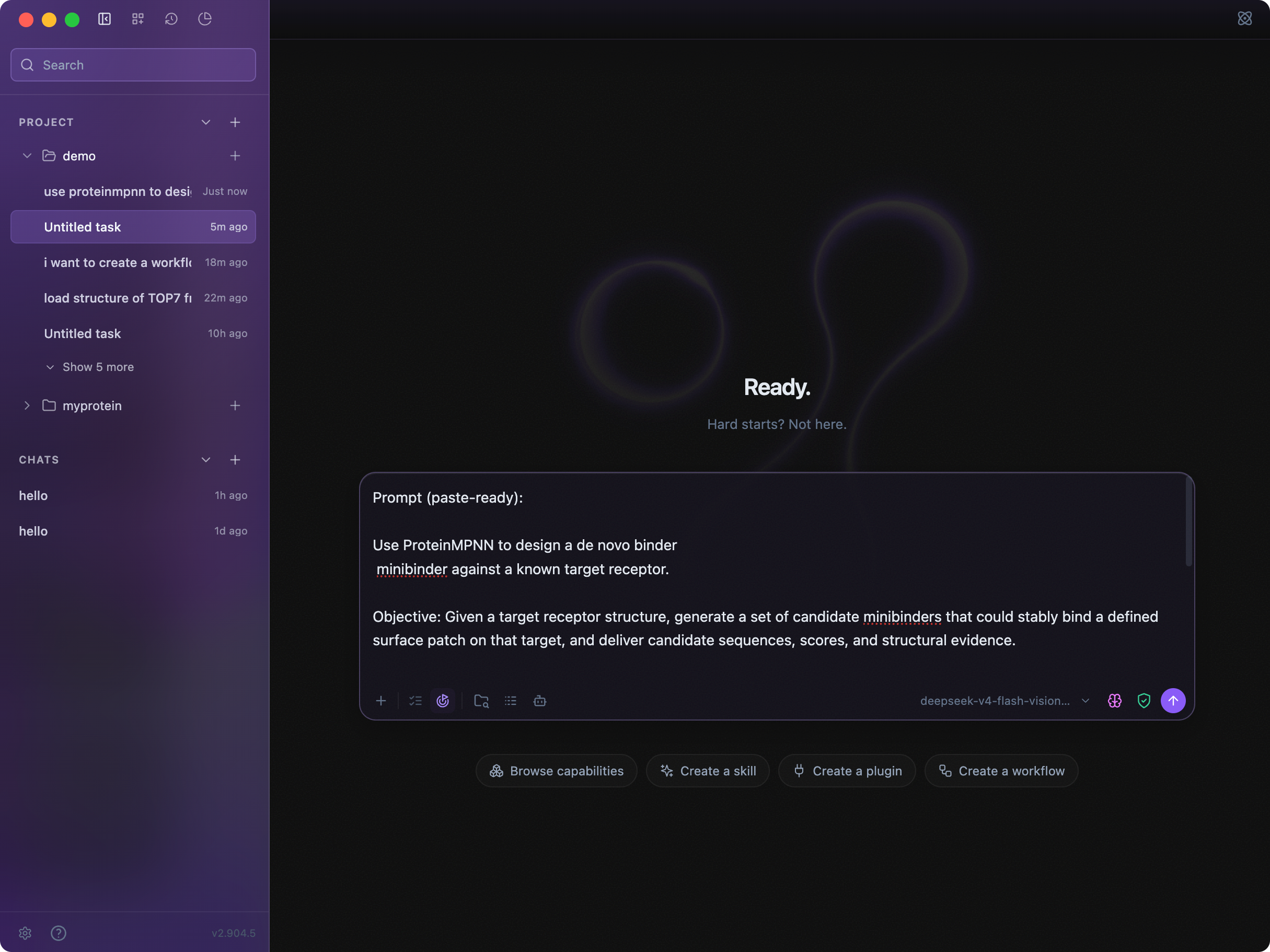 Lévin™ Harness chat composer with a goal prompt ready to send while Goal mode is active