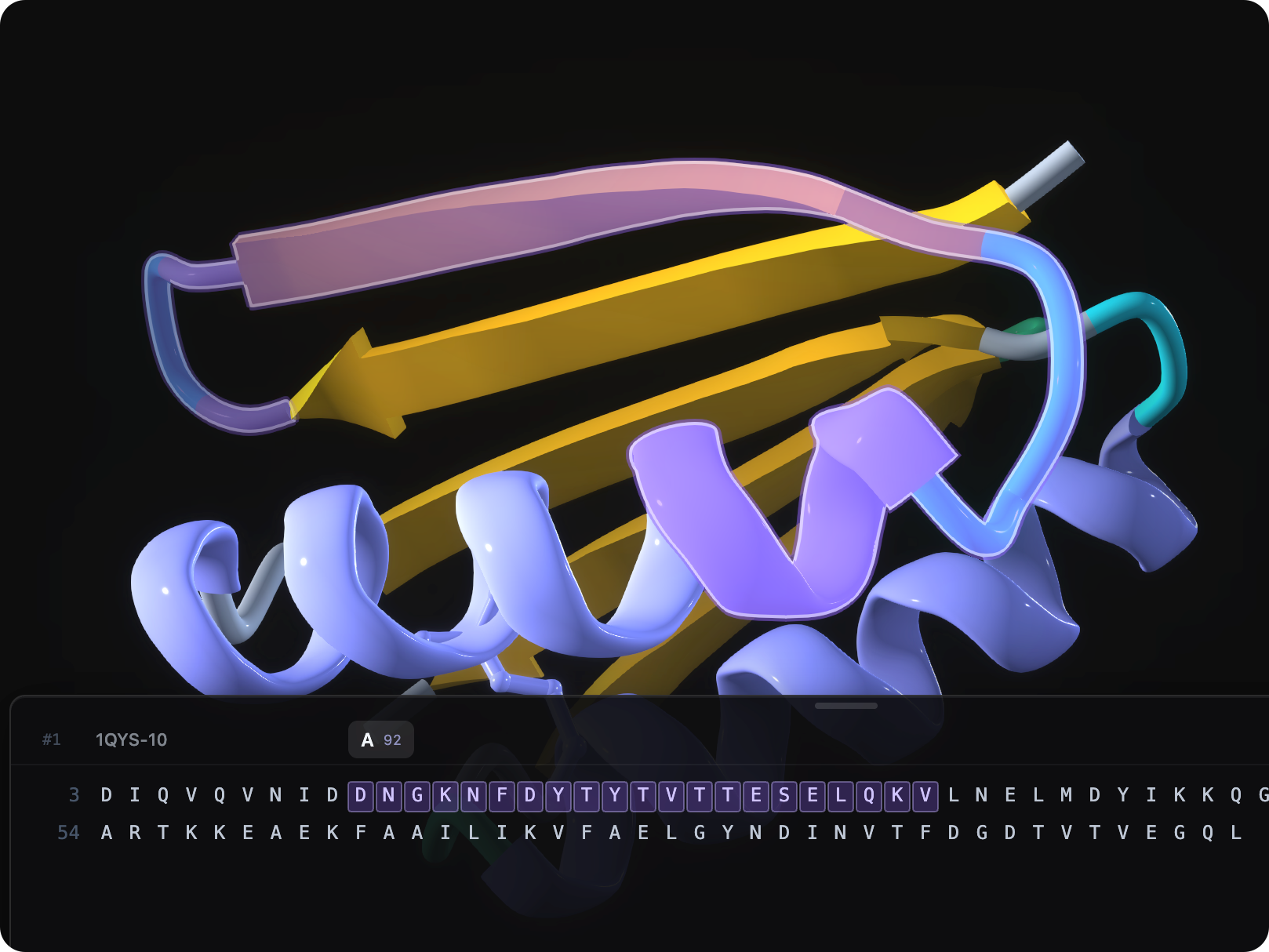 Dragging across a continuous range in the Mol* Sequence panel