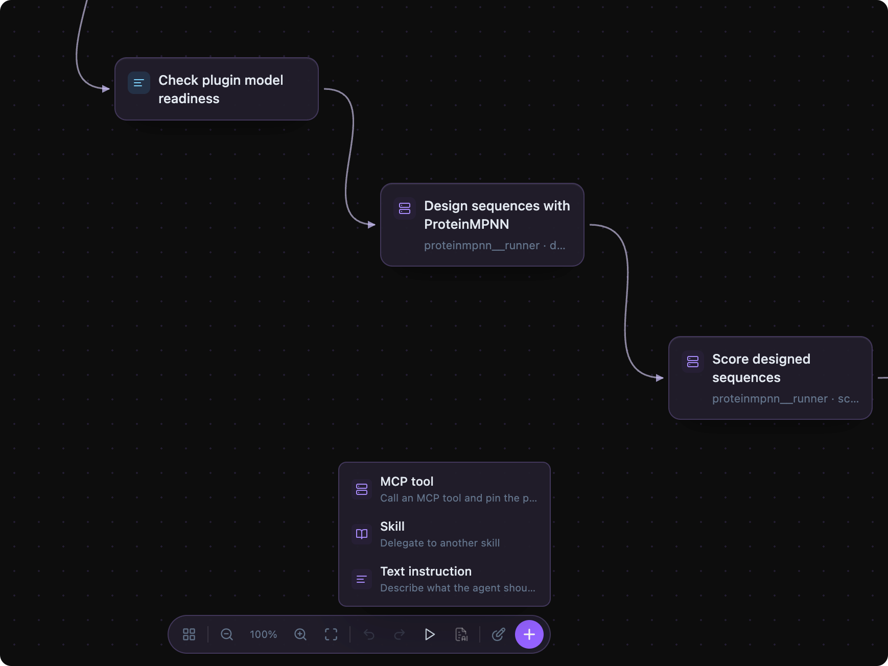Levin Workflow canvas connecting multiple plugin MCP health checks